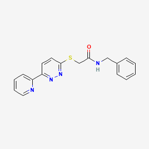 molecular formula C18H16N4OS B2498366 N-benzyl-2-((6-(pyridin-2-yl)pyridazin-3-yl)thio)acetamide CAS No. 893999-50-3