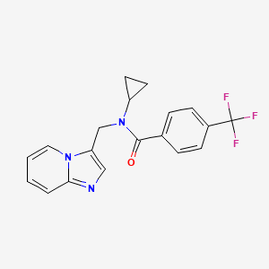 molecular formula C19H16F3N3O B2498376 N-cyclopropyl-N-({imidazo[1,2-a]pyridin-3-yl}methyl)-4-(trifluoromethyl)benzamide CAS No. 1448034-50-1