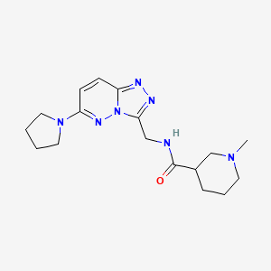 molecular formula C17H25N7O B2498409 1-methyl-N-((6-(pyrrolidin-1-yl)-[1,2,4]triazolo[4,3-b]pyridazin-3-yl)methyl)piperidine-3-carboxamide CAS No. 2034548-79-1