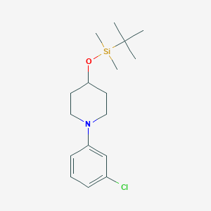 molecular formula C17H28ClNOSi B2498414 4-[(tert-Butyldimethylsilyl)oxy]-1-(3-chlorophenyl)piperidine CAS No. 1909327-77-0