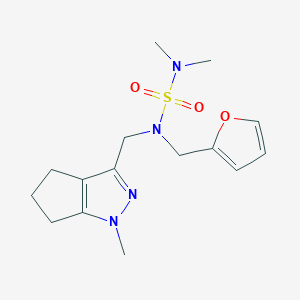 molecular formula C15H22N4O3S B2498418 {[(furan-2-yl)methyl]({1-methyl-1H,4H,5H,6H-cyclopenta[c]pyrazol-3-yl}methyl)sulfamoyl}dimethylamine CAS No. 2034634-80-3