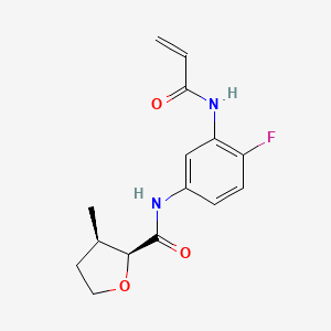 (2S,3R)-N-[4-Fluoro-3-(prop-2-enoylamino)phenyl]-3-methyloxolane-2-carboxamide