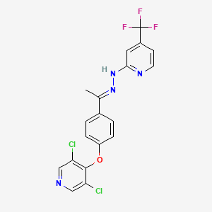 1-{4-[(3,5-Dichloro-4-pyridyl)oxy]phenyl}ethan-1-one 1-[4-(trifluoromethyl)-2-pyridyl]hydrazone