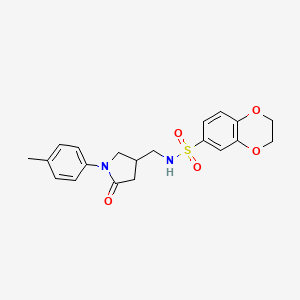 N-((5-oxo-1-(p-tolyl)pyrrolidin-3-yl)methyl)-2,3-dihydrobenzo[b][1,4]dioxine-6-sulfonamide