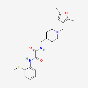 molecular formula C22H29N3O3S B2498445 N-({1-[(2,5-dimethylfuran-3-yl)methyl]piperidin-4-yl}methyl)-N'-[2-(methylsulfanyl)phenyl]ethanediamide CAS No. 1234846-19-5