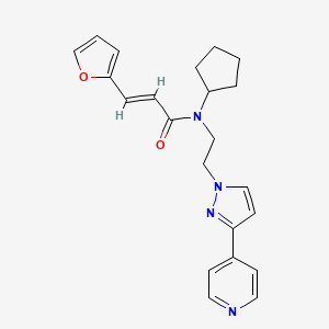 (E)-N-cyclopentyl-3-(furan-2-yl)-N-(2-(3-(pyridin-4-yl)-1H-pyrazol-1-yl)ethyl)acrylamide