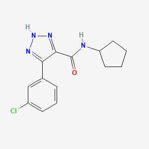 molecular formula C14H15ClN4O B2498507 4-(3-chlorophenyl)-N-cyclopentyl-1H-1,2,3-triazole-5-carboxamide CAS No. 1798458-55-5