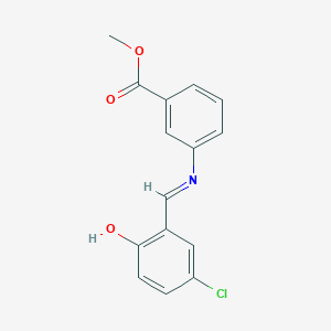molecular formula C15H12ClNO3 B2498529 methyl 3-{[(1E)-(5-chloro-2-hydroxyphenyl)methylene]amino}benzoate CAS No. 1232817-76-3
