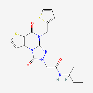 molecular formula C18H19N5O3S2 B2498548 N-SEC-BUTYL-2-[1,5-DIOXO-4-(2-THIENYLMETHYL)-4,5-DIHYDROTHIENO[2,3-E][1,2,4]TRIAZOLO[4,3-A]PYRIMIDIN-2(1H)-YL]ACETAMIDE CAS No. 1359393-88-6