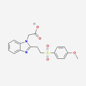 molecular formula C18H18N2O5S B2498560 {2-[2-(4-甲氧基-苯基磺酰)-乙基]-苯并咪唑-1-基}-乙酸 CAS No. 429654-05-7