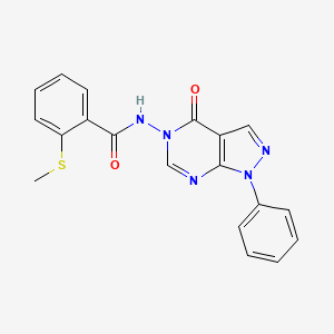 molecular formula C19H15N5O2S B2498590 2-(methylsulfanyl)-N-{4-oxo-1-phenyl-1H,4H,5H-pyrazolo[3,4-d]pyrimidin-5-yl}benzamide CAS No. 899736-92-6