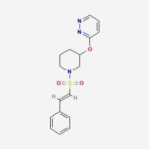 molecular formula C17H19N3O3S B2498592 (E)-3-((1-(styrylsulfonyl)piperidin-3-yl)oxy)pyridazine CAS No. 2035023-43-7