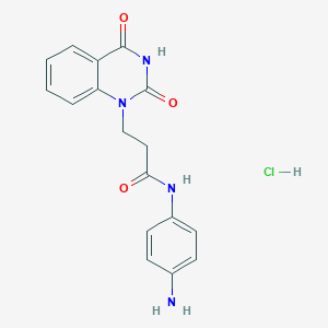 molecular formula C17H17ClN4O3 B2498595 N-(4-Aminophenyl)-3-(2,4-dioxoquinazolin-1-yl)propanamide;hydrochloride CAS No. 1605616-20-3
