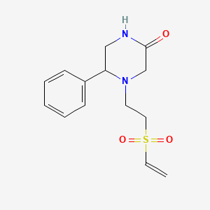 molecular formula C14H18N2O3S B2498596 4-(2-Ethenylsulfonylethyl)-5-phenylpiperazin-2-one CAS No. 2249686-92-6
