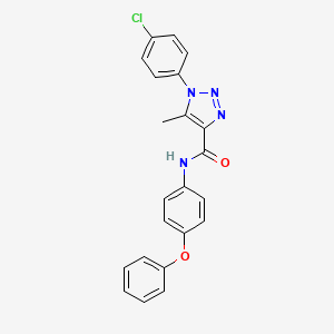 molecular formula C22H17ClN4O2 B2498610 1-(4-chlorophenyl)-5-methyl-N-(4-phenoxyphenyl)-1H-1,2,3-triazole-4-carboxamide CAS No. 895643-98-8