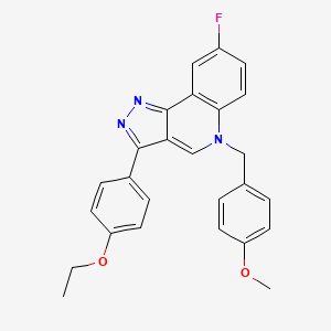 molecular formula C26H22FN3O2 B2498618 3-(4-ethoxyphenyl)-8-fluoro-5-[(4-methoxyphenyl)methyl]-5H-pyrazolo[4,3-c]quinoline CAS No. 866347-54-8
