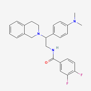 molecular formula C26H27F2N3O B2498656 N-{2-[4-(dimethylamino)phenyl]-2-(1,2,3,4-tetrahydroisoquinolin-2-yl)ethyl}-3,4-difluorobenzamide CAS No. 946244-05-9