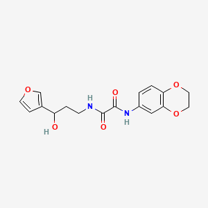 molecular formula C17H18N2O6 B2498662 N'-(2,3-dihydro-1,4-benzodioxin-6-yl)-N-[3-(furan-3-yl)-3-hydroxypropyl]ethanediamide CAS No. 2034314-11-7