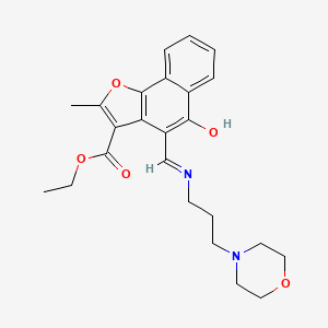 molecular formula C24H28N2O5 B2498688 (Z)-ethyl 2-methyl-4-(((3-morpholinopropyl)amino)methylene)-5-oxo-4,5-dihydronaphtho[1,2-b]furan-3-carboxylate CAS No. 637756-01-5
