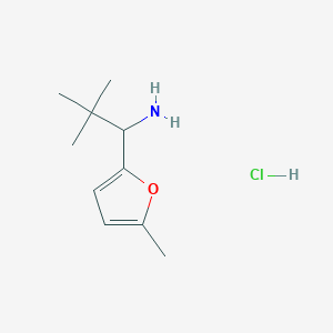 molecular formula C10H18ClNO B2498719 2,2-Dimethyl-1-(5-methylfuran-2-yl)propan-1-amine hydrochloride CAS No. 2551116-94-8