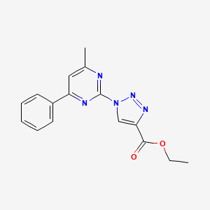 molecular formula C16H15N5O2 B2498788 ethyl 1-(4-methyl-6-phenyl-2-pyrimidinyl)-1H-1,2,3-triazole-4-carboxylate CAS No. 866040-37-1