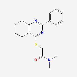 molecular formula C18H21N3OS B2498789 N,N-Dimethyl-2-(2-phenyl-5,6,7,8-tetrahydro-quinazolin-4-ylsulfanyl)-acetamide CAS No. 780777-52-8