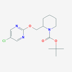molecular formula C15H22ClN3O3 B2498792 tert-Butyl 2-(((5-chloropyrimidin-2-yl)oxy)methyl)piperidine-1-carboxylate CAS No. 1261231-02-0