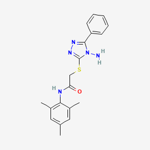 molecular formula C19H21N5OS B2498800 2-((4-amino-5-phenyl-4H-1,2,4-triazol-3-yl)thio)-N-mesitylacetamide CAS No. 540498-75-7