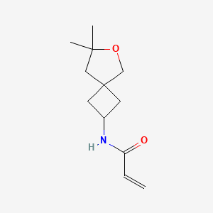 molecular formula C12H19NO2 B2498820 n-{7,7-Dimethyl-6-oxaspiro[3.4]octan-2-yl}prop-2-enamide CAS No. 2224519-56-4