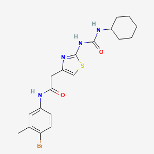 molecular formula C19H23BrN4O2S B2498834 N-(4-bromo-3-methylphenyl)-2-{2-[(cyclohexylcarbamoyl)amino]-1,3-thiazol-4-yl}acetamide CAS No. 921874-98-8