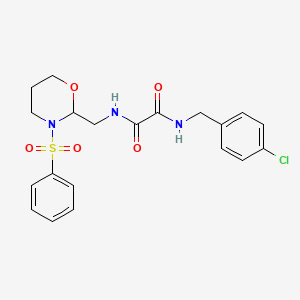N1-(4-chlorobenzyl)-N2-((3-(phenylsulfonyl)-1,3-oxazinan-2-yl)methyl)oxalamide