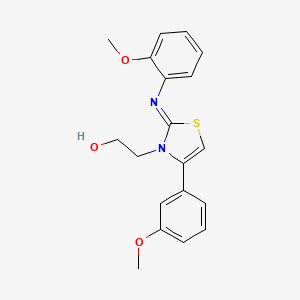 molecular formula C19H20N2O3S B2498856 (Z)-2-(4-(3-methoxyphenyl)-2-((2-methoxyphenyl)imino)thiazol-3(2H)-yl)ethanol CAS No. 928199-38-6
