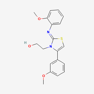 (Z)-2-(4-(3-methoxyphenyl)-2-((2-methoxyphenyl)imino)thiazol-3(2H)-yl)ethanol