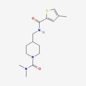 molecular formula C15H23N3O2S B2498861 N,N-dimethyl-4-{[(4-methylthiophen-2-yl)formamido]methyl}piperidine-1-carboxamide CAS No. 2415570-70-4