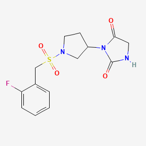 3-(1-((2-Fluorobenzyl)sulfonyl)pyrrolidin-3-yl)imidazolidine-2,4-dione