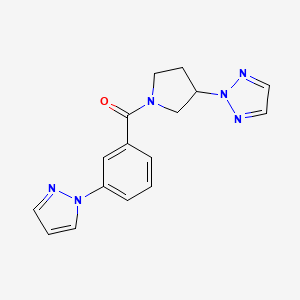 (3-(1H-pyrazol-1-yl)phenyl)(3-(2H-1,2,3-triazol-2-yl)pyrrolidin-1-yl)methanone