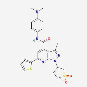 N-(4-(dimethylamino)phenyl)-1-(1,1-dioxidotetrahydrothiophen-3-yl)-3-methyl-6-(thiophen-2-yl)-1H-pyrazolo[3,4-b]pyridine-4-carboxamide