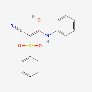 3-Hydroxy-3-(phenylamino)-2-(phenylsulfonyl)prop-2-enenitrile
