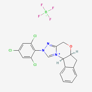 (5aS,10bR)-2-(2,4,6-Trichlorophenyl)-4,5a,6,10b-tetrahydro-2H-indeno[2,1-b][1,2,4]triazolo[4,3-d][1,4]oxazin-11-ium tetrafluoroborate