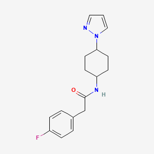 2-(4-fluorophenyl)-N-[4-(1H-pyrazol-1-yl)cyclohexyl]acetamide