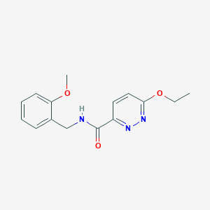 molecular formula C15H17N3O3 B2498928 6-ethoxy-N-(2-methoxybenzyl)pyridazine-3-carboxamide CAS No. 1396810-84-6
