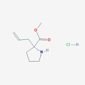 molecular formula C9H16ClNO2 B2498935 甲基-2-丙-2-烯基吡咯烷-2-甲酸酯；盐酸盐 CAS No. 2334476-73-0