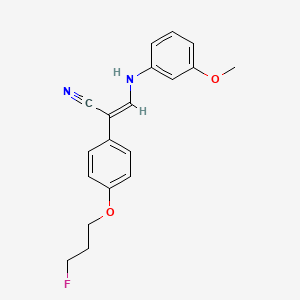 molecular formula C19H19FN2O2 B2498938 (Z)-2-[4-(3-fluoropropoxy)phenyl]-3-(3-methoxyanilino)-2-propenenitrile CAS No. 1164456-63-6
