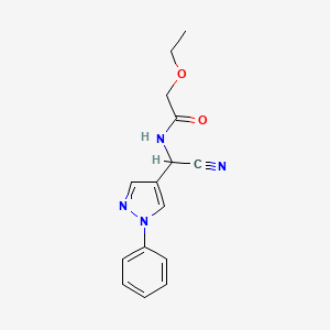 molecular formula C15H16N4O2 B2498944 N-[cyano(1-phenyl-1H-pyrazol-4-yl)methyl]-2-ethoxyacetamide CAS No. 1355512-98-9