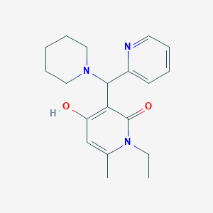 molecular formula C19H25N3O2 B2498956 1-ethyl-4-hydroxy-6-methyl-3-(piperidin-1-yl(pyridin-2-yl)methyl)pyridin-2(1H)-one CAS No. 939242-08-7