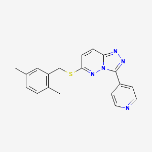 molecular formula C19H17N5S B2498958 6-[(2,5-Dimethylphenyl)methylsulfanyl]-3-pyridin-4-yl-[1,2,4]triazolo[4,3-b]pyridazine CAS No. 868970-24-5