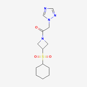 molecular formula C13H20N4O3S B2498963 1-(3-(cyclohexylsulfonyl)azetidin-1-yl)-2-(1H-1,2,4-triazol-1-yl)ethanone CAS No. 1797303-85-5