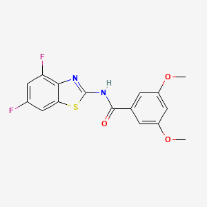 molecular formula C16H12F2N2O3S B2498967 N-(4,6-difluoro-1,3-benzothiazol-2-yl)-3,5-dimethoxybenzamide CAS No. 730243-86-4