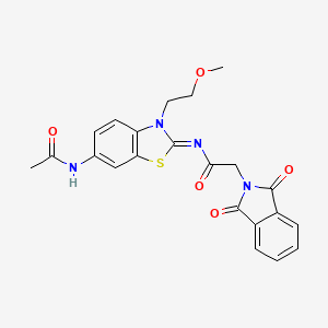 molecular formula C22H20N4O5S B2498971 (Z)-N-(6-acetamido-3-(2-methoxyethyl)benzo[d]thiazol-2(3H)-ylidene)-2-(1,3-dioxoisoindolin-2-yl)acetamide CAS No. 897616-19-2