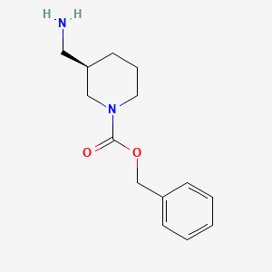 molecular formula C14H20N2O2 B2498972 (R)-Benzyl 3-(aminomethyl)piperidine-1-carboxylate CAS No. 1217977-05-3; 1217977-11-1